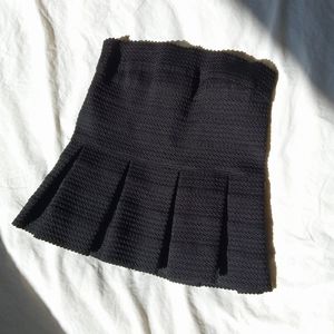 Pleated Black Tube Top
